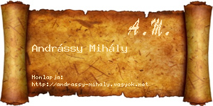 Andrássy Mihály névjegykártya
