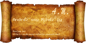 Andrássy Mihály névjegykártya